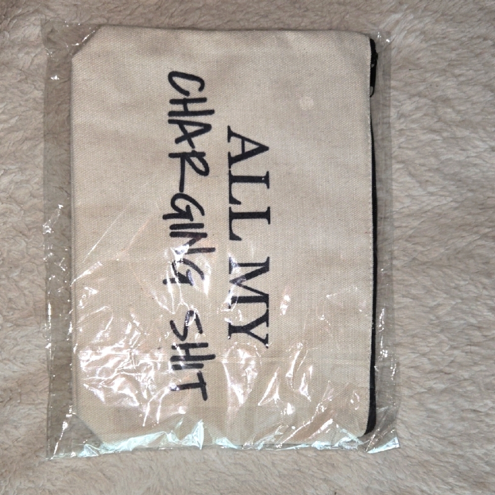 Canvas Pouch with Bold Text